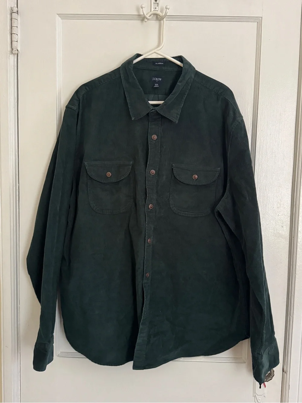 J. Crew Dark Green Corduroy Shirt Jacket
